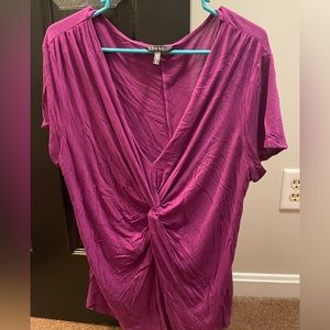 Purple V Cut Blouse